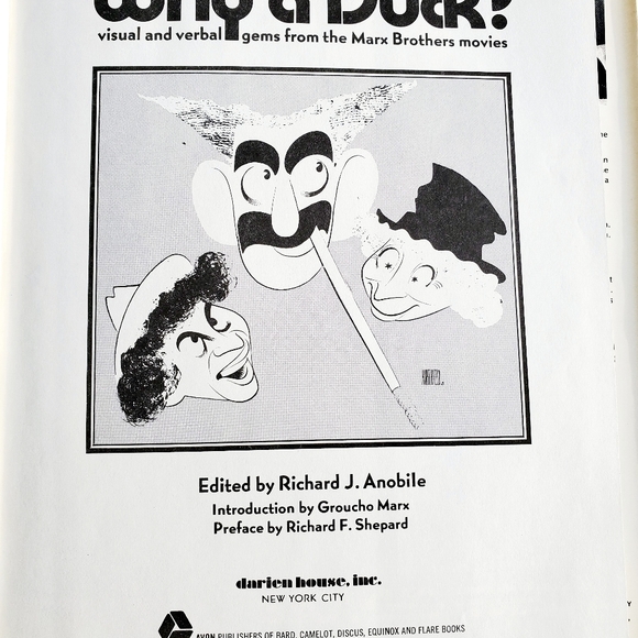 Why a Duck? about Marx Brothers Movies by Richard Anobile 1971 Hardcover Book - Picture 5 of 16